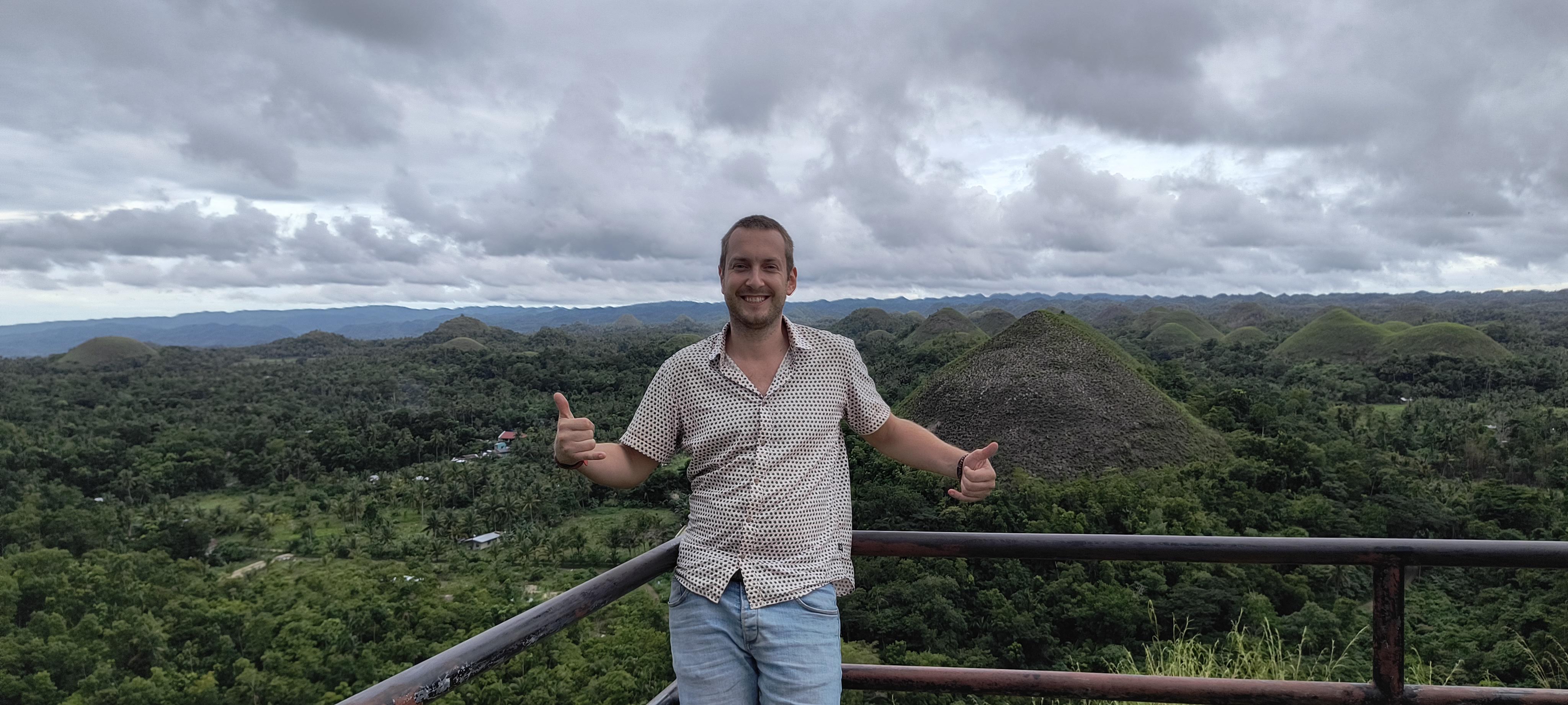 "Viewing the chocolate hills in bohol - Philippines"